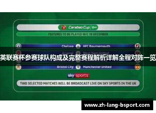 英联赛杯参赛球队构成及完整赛程解析详解全程对阵一览 英联赛杯参赛球队构成及完整赛程解析详解全程对阵一览
